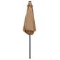 Preview: Sonnenschirm mit LED-Beleuchtung und Alu-Mast 270 cm Taupe