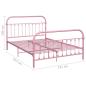 Preview: Bettgestell Rosa Metall 140×200 cm