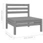 Preview: 5-tlg. Garten-Lounge-Set Massivholz Kiefer Grau