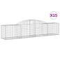 Preview: Gabionen mit Hochbogen 15 Stk. 300x50x60/80 cm Verzinktes Eisen