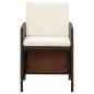Preview: 9-tlg. Garten-Essgruppe mit Kissen Poly Rattan Braun