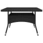 Preview: 9-tlg. Garten-Essgruppe Poly Rattan und Glas Schwarz