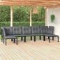 Preview: ARDEBO.de - 7-tlg. Garten-Lounge-Set Schwarz und Grau Poly Rattan