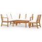 Preview: 5-tlg. Garten-Lounge-Set mit Auflagen Creme Massivholz Akazie