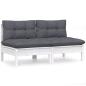 Preview: 2-Sitzer-Gartensofa mit Anthrazit Kissen Massivholz Kiefer