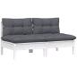 Preview: 2-Sitzer-Gartensofa mit Anthrazit Kissen Massivholz Kiefer