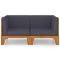 Preview: 2-Sitzer-Sofa mit Dunkelgrauen Kissen Akazie Massivholz