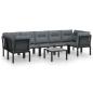Preview: 8-tlg. Garten-Lounge-Set Schwarz und Grau Poly Rattan