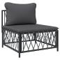 Preview: 3-tlg. Garten-Lounge-Set mit Kissen Anthrazit Stahl