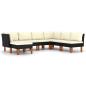 Preview: 7-tlg. Garten-Lounge-Set mit Kissen Poly Rattan Schwarz