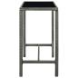 Preview: 7-tlg. Gartenbar-Set mit Kissen Poly Rattan Grau