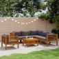 Preview: ARDEBO.de - 7-tlg. Garten-Lounge-Set mit Auflage Massivholz Akazie