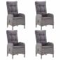 Preview: 5-tlg. Garten-Essgruppe Poly Rattan und Glas Grau