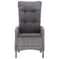 Preview: 5-tlg. Garten-Essgruppe Poly Rattan und Glas Grau