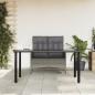 Preview: ARDEBO.de - 2-tlg. Garten-Essgruppe mit Kissen Grau Poly Rattan