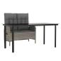 Preview: 2-tlg. Garten-Essgruppe mit Kissen Grau Poly Rattan
