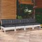 Preview: ARDEBO.de - 4-Sitzer-Gartensofa mit Anthrazit Kissen Massivholz Kiefer