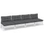 Preview: 4-Sitzer-Gartensofa mit Anthrazit Kissen Massivholz Kiefer