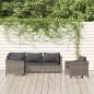Preview: ARDEBO.de - 5-tlg. Garten-Lounge-Set mit Kissen Grau Poly Rattan