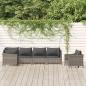 Preview: ARDEBO.de - 6-tlg. Garten-Lounge-Set mit Kissen Grau Poly Rattan
