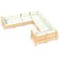 Preview: 8-tlg. Garten-Lounge-Set mit Creme Kissen Massivholz Kiefer