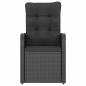 Preview: 9-tlg. Garten-Essgruppe mit Kissen Poly Rattan Schwarz