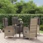 Preview: ARDEBO.de - 5-tlg. Garten-Essgruppe mit Kissen Schwarz und Grau Poly Rattan