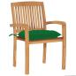 Preview: Gartenstühle 2 Stk. mit Grünen Kissen Massivholz Teak