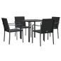 Preview: 5-tlg. Garten-Essgruppe mit Kissen Poly Rattan und Stahl