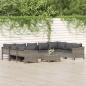 Preview: ARDEBO.de - 10-tlg. Garten-Lounge-Set mit Kissen Grau Poly Rattan