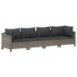 Preview: 10-tlg. Garten-Lounge-Set mit Kissen Grau Poly Rattan