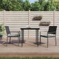 Preview: ARDEBO.de - 3-tlg. Garten-Essgruppe mit Kissen Poly Rattan und Stahl