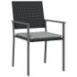 Preview: 3-tlg. Garten-Essgruppe mit Kissen Poly Rattan und Stahl