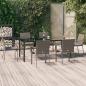 Preview: ARDEBO.de - 7-tlg. Garten-Essgruppe mit Kissen Schwarz und Grau Poly Rattan