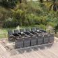 Preview: ARDEBO.de - 13-tlg. Garten-Essgruppe mit Kissen Poly Rattan Grau
