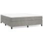 Preview: Boxspringbett mit Matratze Hellgrau 160x200 cm Samt