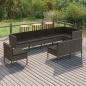 Preview: ARDEBO.de - 9-tlg. Garten-Lounge-Set mit Auflagen Poly Rattan Grau