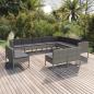 Preview: ARDEBO.de - 12-tlg. Garten-Lounge-Set mit Auflagen Poly Rattan Grau
