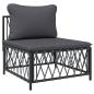 Preview: 6-tlg. Garten-Lounge-Set mit Kissen Anthrazit Stahl