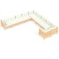 Preview: 10-tlg. Garten-Lounge-Set mit Creme Kissen Kiefernholz