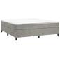 Preview: Boxspringbett mit Matratze Hellgrau 180x200 cm Samt