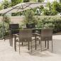 Preview: ARDEBO.de - 5-tlg. Garten-Essgruppe mit Kissen Schwarz und Grau Poly Rattan