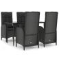 Preview: 5-tlg. Garten-Essgruppe mit Kissen Schwarz Poly Rattan