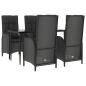 Preview: 5-tlg. Garten-Essgruppe mit Kissen Schwarz Poly Rattan