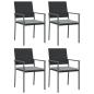 Preview: Gartenst?hle mit Kissen 4 Stk. Schwarz 54x62,5x89cm Poly Rattan