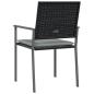 Preview: Gartenst?hle mit Kissen 4 Stk. Schwarz 54x62,5x89cm Poly Rattan