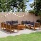 Preview: ARDEBO.de - 9-tlg. Garten-Lounge-Set mit Kissen Massivholz Akazie