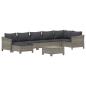 Preview: 8-tlg. Garten-Lounge-Set mit Kissen Grau Poly Rattan