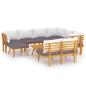 Preview: 9-tlg. Garten-Lounge-Set mit Kissen Massivholz Akazie
