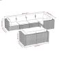 Preview: 7-tlg. Garten-Lounge-Set mit Kissen Schwarz Poly Rattan